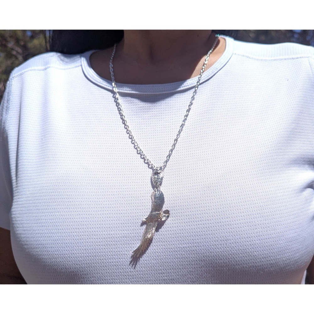Navajo Necklace Flying Eagle Pendant Signed Native American Jewelry ***